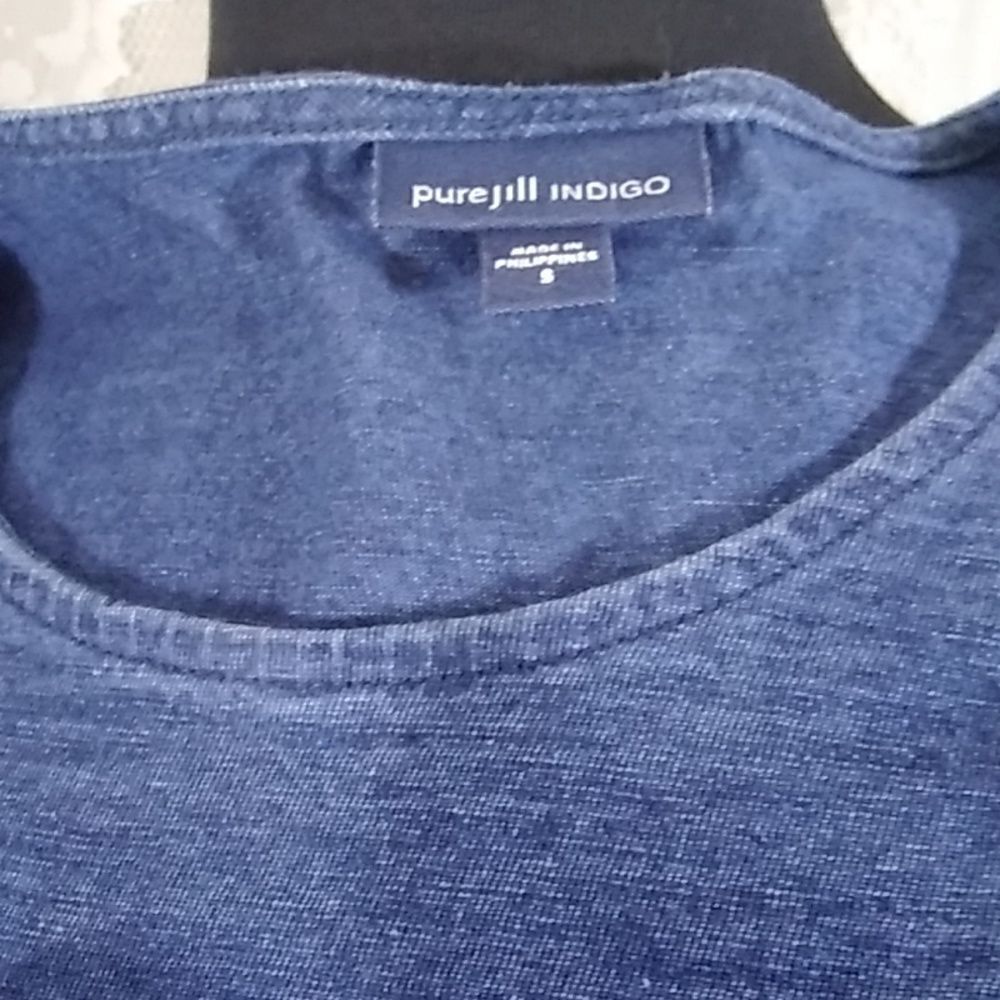 Pure Jill Indigo 100% Cotton Den Women's Dress Size S - Picture 11 of 14
